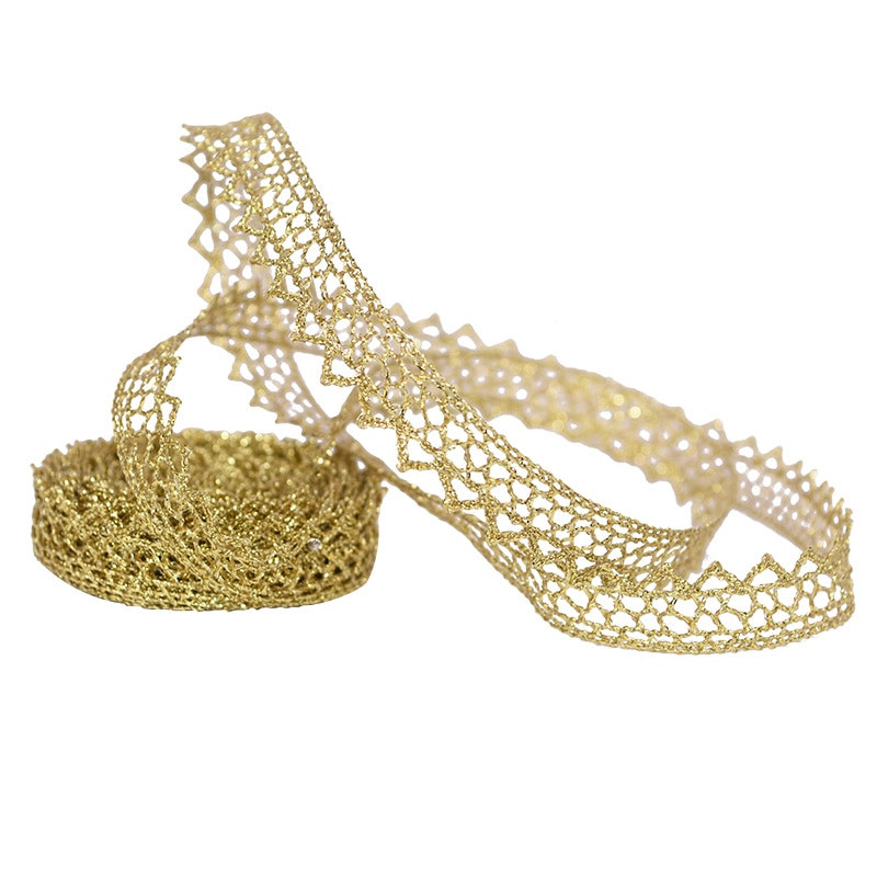 5/10 jardų aukso/sidabro nėrinių apdailos juostelės, blizgančios, nertos, 7–24 mm juostelės, juostos dekoro „pasidaryk pats“ amatų dovanų pakavimo siuvimo reikmenys