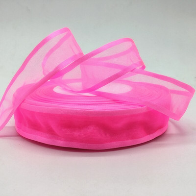 Comerț cu ridicata 5Yards 1"(25mm) Fundă roșie cu panglică din organza, nuntă, petrecere de Crăciun, decorare pentru împachetare, dantelă, artizanat