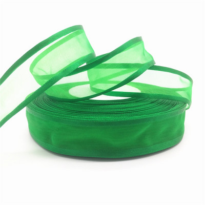 Comerț cu ridicata 5Yards 1"(25mm) Fundă roșie cu panglică din organza, nuntă, petrecere de Crăciun, decorare pentru împachetare, dantelă, artizanat