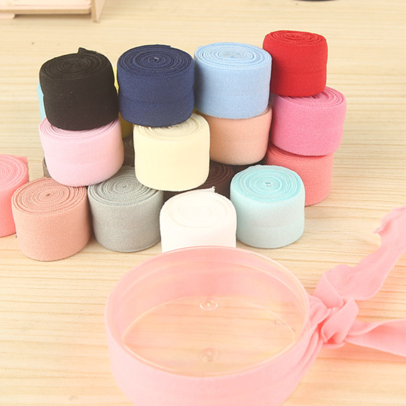 5 γιάρδες/Παρτίδα 1" (25 χιλιοστά) Ελαστική ζώνη πολύχρωμη διπλωμένη πάνω από Spandex Ελαστική κορδέλα για ράψιμο αξεσουάρ ρούχου με κορδέλα με κορδέλα