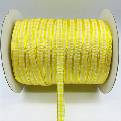 5 jardi/partii 6 mm ruuduline lint võre Trükitud lint kodupulmadeks jõulukaunistusteks DIY kingituste pakkimislint vibude jaoks