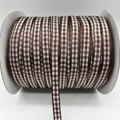 5 jardi/partii 6 mm ruuduline lint võre Trükitud lint kodupulmadeks jõulukaunistusteks DIY kingituste pakkimislint vibude jaoks
