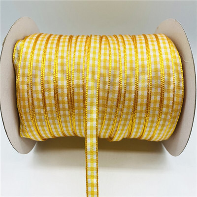 5 jardi/partii 6 mm ruuduline lint võre Trükitud lint kodupulmadeks jõulukaunistusteks DIY kingituste pakkimislint vibude jaoks