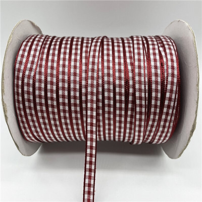5 jardi/partii 6 mm ruuduline lint võre Trükitud lint kodupulmadeks jõulukaunistusteks DIY kingituste pakkimislint vibude jaoks