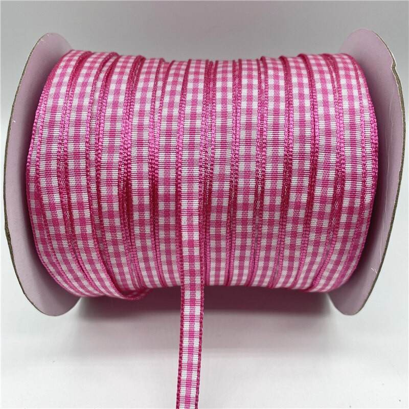 5 jardi/partii 6 mm ruuduline lint võre Trükitud lint kodupulmadeks jõulukaunistusteks DIY kingituste pakkimislint vibude jaoks