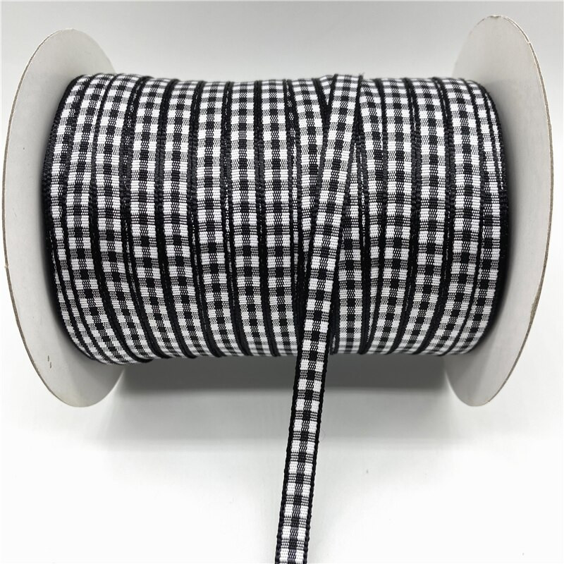 5 jardi/partii 6 mm ruuduline lint võre Trükitud lint kodupulmadeks jõulukaunistusteks DIY kingituste pakkimislint vibude jaoks