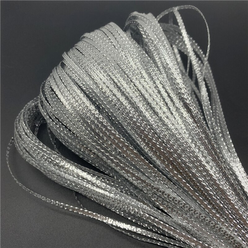 3/5/8/10 χιλιοστά 10 μέτρα χρυσή/ασημένια πολυεστερική κορδέλα για Χριστουγεννιάτικη διακόσμηση γάμου με φιόγκο Συσκευασία δώρου DIY