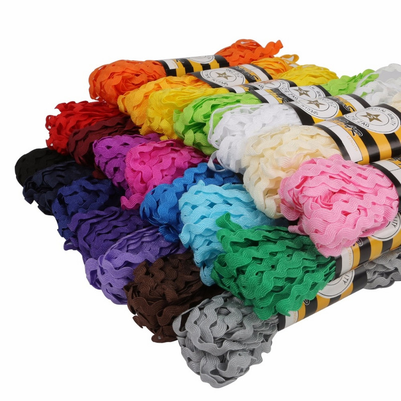 15 jardi/krunt 8 mm mitmevärviline terüleenist lint Ric Rac siksakiga pitsist kaunistuslint pulmade kaunistamiseks Käsitsi valmistatud meisterdatud õmblustööd