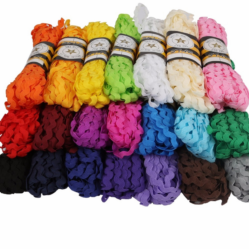 15 jardi/krunt 8 mm mitmevärviline terüleenist lint Ric Rac siksakiga pitsist kaunistuslint pulmade kaunistamiseks Käsitsi valmistatud meisterdatud õmblustööd