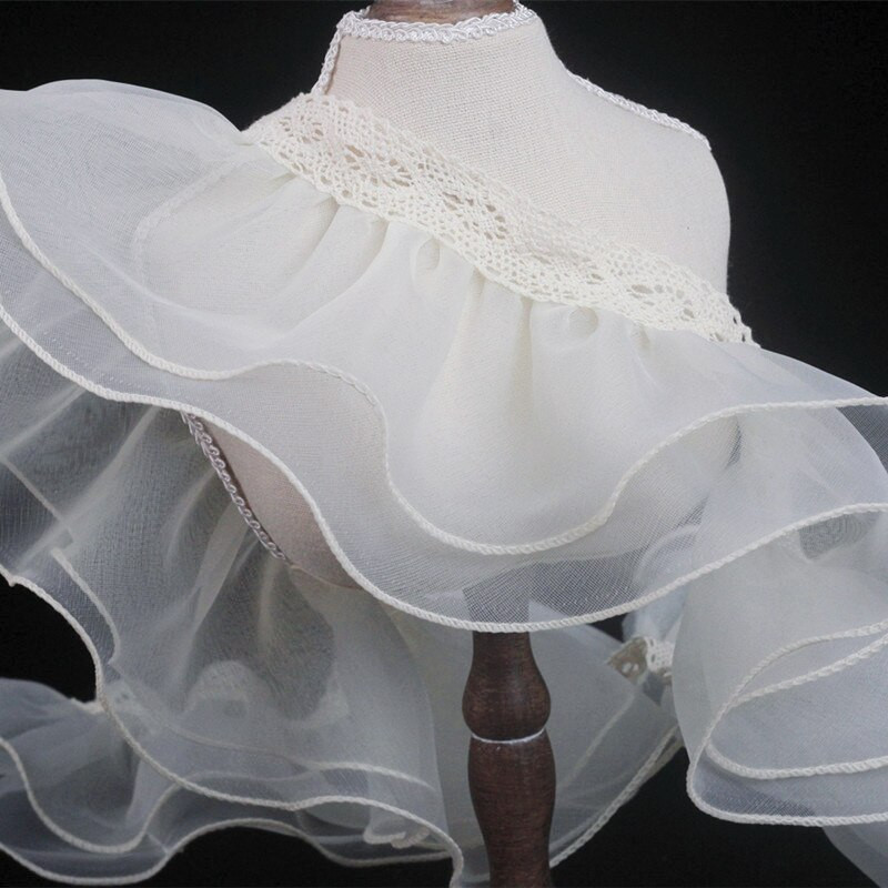 Lijepa aplikacija s volanima Dvoslojna čipka od organze od tila Ručno izrađena DIY rukava za djecu Pahuljasta suknja za kolače Dekoracija ruba košare za pohranu