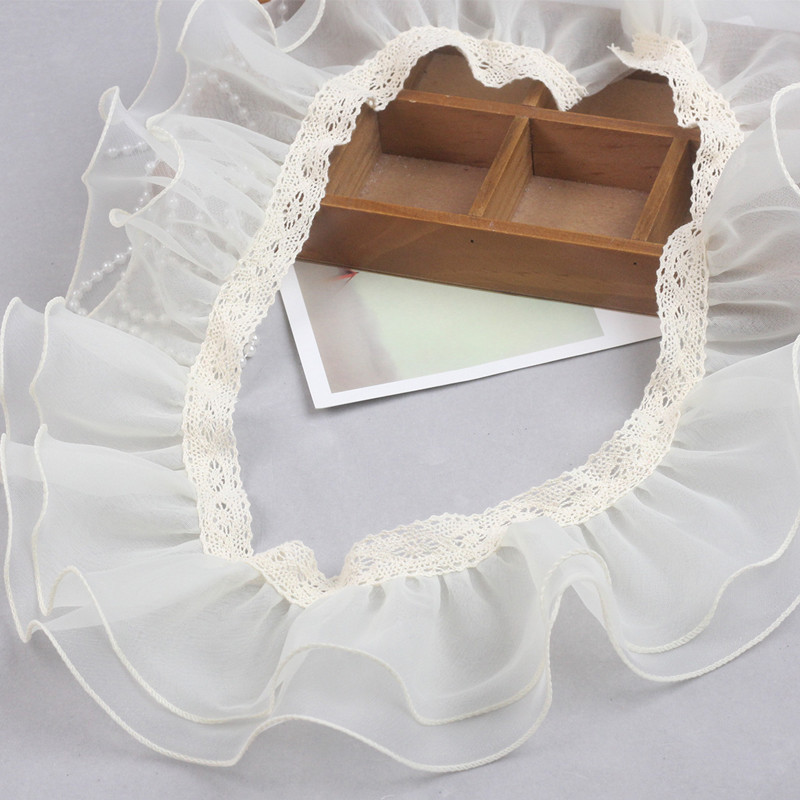 Lijepa aplikacija s volanima Dvoslojna čipka od organze od tila Ručno izrađena DIY rukava za djecu Pahuljasta suknja za kolače Dekoracija ruba košare za pohranu