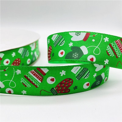 5 jardi/lot 25 mm božićna dekoracija Grosgrain vrpca otisnuta božićna vrpca za ručno izrađeni dizajn Božićni ukras Tkanina za šivanje