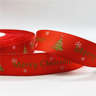 5 jardi/lot 25 mm božićna dekoracija Grosgrain vrpca otisnuta božićna vrpca za ručno izrađeni dizajn Božićni ukras Tkanina za šivanje