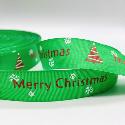 5 jardi/lot 25 mm božićna dekoracija Grosgrain vrpca otisnuta božićna vrpca za ručno izrađeni dizajn Božićni ukras Tkanina za šivanje