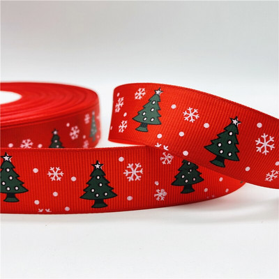 5 jardi/lot 25 mm božićna dekoracija Grosgrain vrpca otisnuta božićna vrpca za ručno izrađeni dizajn Božićni ukras Tkanina za šivanje