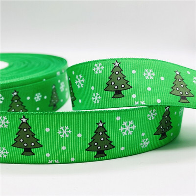 5 jardi/lot 25 mm božićna dekoracija Grosgrain vrpca otisnuta božićna vrpca za ručno izrađeni dizajn Božićni ukras Tkanina za šivanje