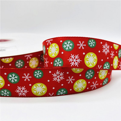 5 jardi/lot 25 mm božićna dekoracija Grosgrain vrpca otisnuta božićna vrpca za ručno izrađeni dizajn Božićni ukras Tkanina za šivanje