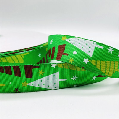 5 jardi/lot 25 mm božićna dekoracija Grosgrain vrpca otisnuta božićna vrpca za ručno izrađeni dizajn Božićni ukras Tkanina za šivanje