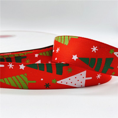 5 jardi/lot 25 mm božićna dekoracija Grosgrain vrpca otisnuta božićna vrpca za ručno izrađeni dizajn Božićni ukras Tkanina za šivanje