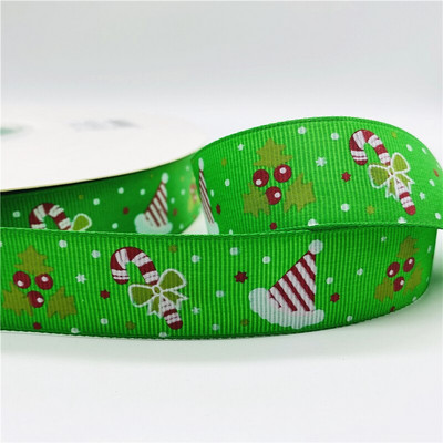 5 jardi/lot 25 mm božićna dekoracija Grosgrain vrpca otisnuta božićna vrpca za ručno izrađeni dizajn Božićni ukras Tkanina za šivanje