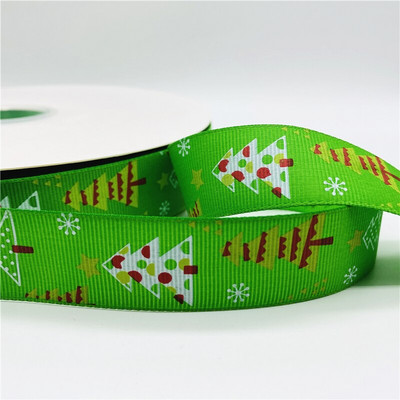 5 jardi/lot 25 mm božićna dekoracija Grosgrain vrpca otisnuta božićna vrpca za ručno izrađeni dizajn Božićni ukras Tkanina za šivanje