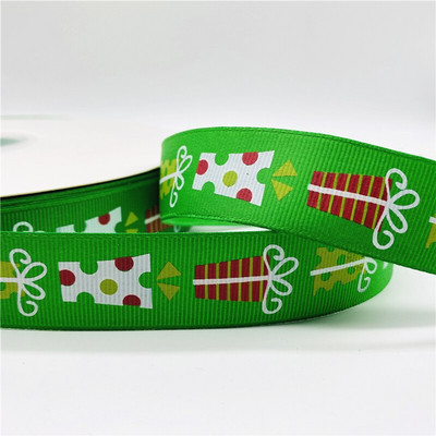 5 jardi/lot 25 mm božićna dekoracija Grosgrain vrpca otisnuta božićna vrpca za ručno izrađeni dizajn Božićni ukras Tkanina za šivanje
