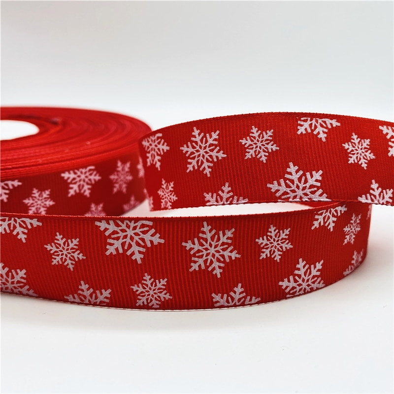 5 jardi/lot 25 mm božićna dekoracija Grosgrain vrpca otisnuta božićna vrpca za ručno izrađeni dizajn Božićni ukras Tkanina za šivanje