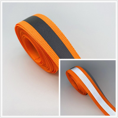 Ζώνη προειδοποίησης με ιμάντες 5 γιάρδους 20 χιλιοστών πολύχρωμη ασημένια αντανακλαστική κορδέλα ασφαλείας για ράψιμο σε υφασμάτινο ανακλαστικό λουράκι