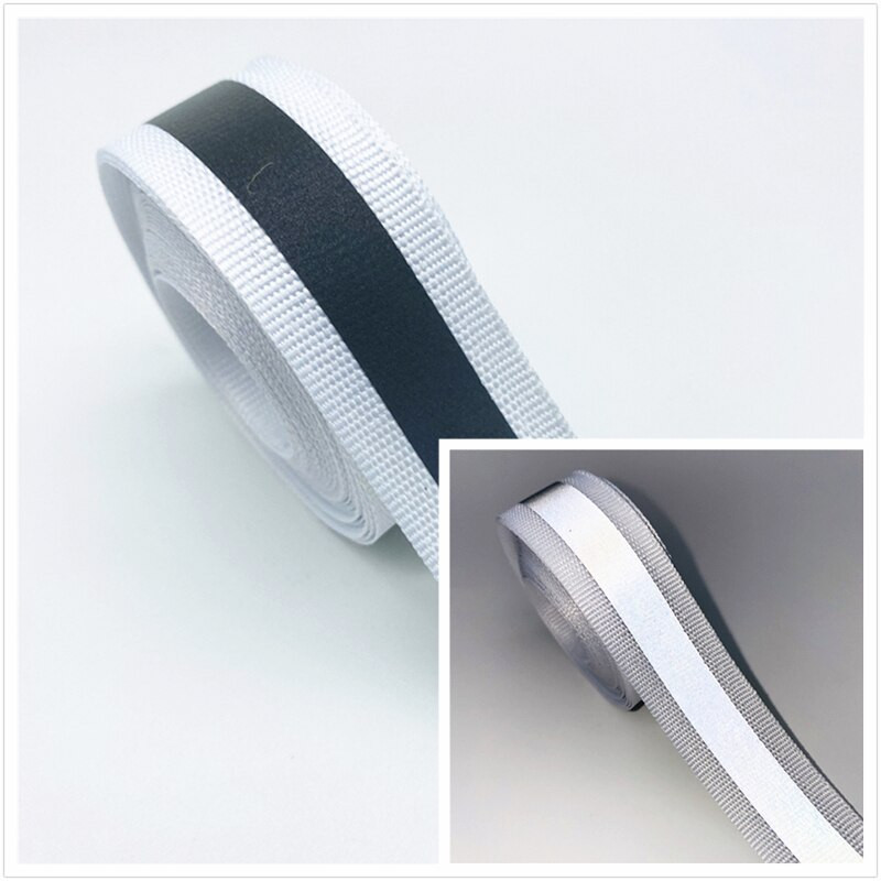 Ζώνη προειδοποίησης με ιμάντες 5 γιάρδους 20 χιλιοστών πολύχρωμη ασημένια αντανακλαστική κορδέλα ασφαλείας για ράψιμο σε υφασμάτινο ανακλαστικό λουράκι