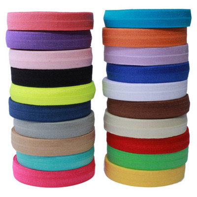 10 Yards Fold Over Elastic 5/8`` 15mm Stretch Foldover FOE Elastics Ribbon by The Yard for Headbands Hair Ties