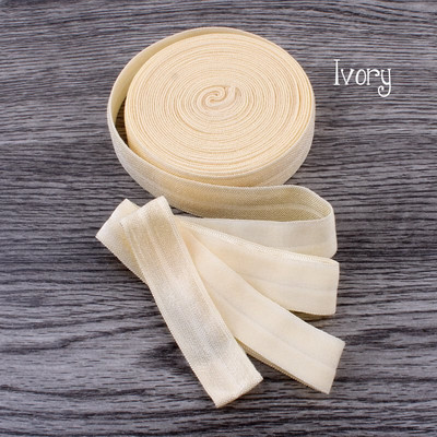 10 Yards Fold Over Elastic 5/8`` 15mm Stretch Foldover FOE Elastics Ribbon by The Yard for Headbands Hair Ties