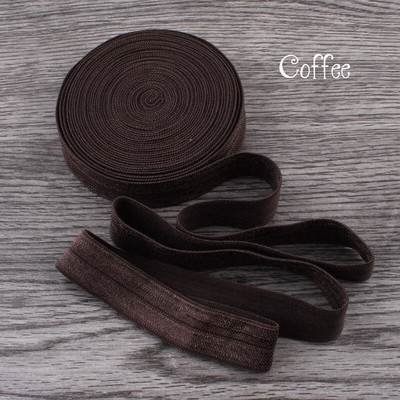 10 Yards Fold Over Elastic 5/8`` 15mm Stretch Foldover FOE Elastics Ribbon by The Yard for Headbands Hair Ties