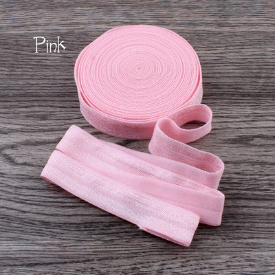 10 Yards Fold Over Elastic 5/8`` 15mm Stretch Foldover FOE Elastics Ribbon by The Yard for Headbands Hair Ties