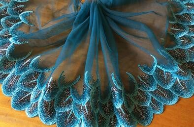 Prabangios medvilnės siuvinėtos juodos geltonos gėlės nėrinių audinys dubai siuvimas DIY apdaila tiulio aplikacija Juostelės apykakle suknelė gipiūro dekoras