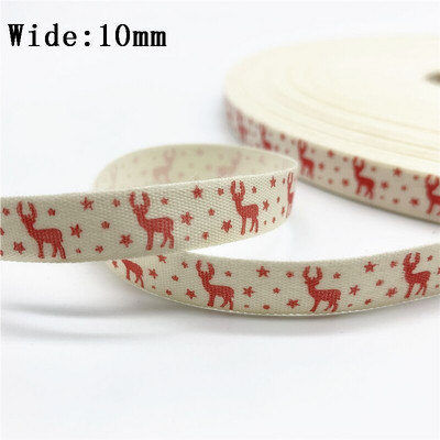 10mm 15mm 25mm 5yards Βαμβακερή Κορδέλα Χειροποίητο Σχέδιο Εκτυπωμένη Χριστουγεννιάτικη Κορδέλα για Ράψιμο Ρούχων Ύφασμα DIY Χριστουγεννιάτικη διακόσμηση