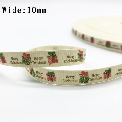 10mm 15mm 25mm 5yards Βαμβακερή Κορδέλα Χειροποίητο Σχέδιο Εκτυπωμένη Χριστουγεννιάτικη Κορδέλα για Ράψιμο Ρούχων Ύφασμα DIY Χριστουγεννιάτικη διακόσμηση