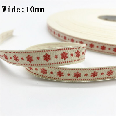 10mm 15mm 25mm 5yards Βαμβακερή Κορδέλα Χειροποίητο Σχέδιο Εκτυπωμένη Χριστουγεννιάτικη Κορδέλα για Ράψιμο Ρούχων Ύφασμα DIY Χριστουγεννιάτικη διακόσμηση
