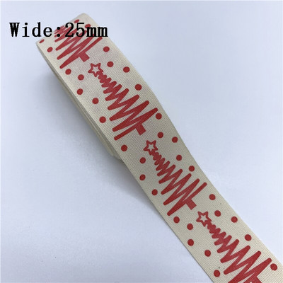 10mm 15mm 25mm 5yards Βαμβακερή Κορδέλα Χειροποίητο Σχέδιο Εκτυπωμένη Χριστουγεννιάτικη Κορδέλα για Ράψιμο Ρούχων Ύφασμα DIY Χριστουγεννιάτικη διακόσμηση