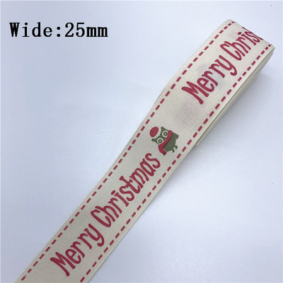 10mm 15mm 25mm 5yards Βαμβακερή Κορδέλα Χειροποίητο Σχέδιο Εκτυπωμένη Χριστουγεννιάτικη Κορδέλα για Ράψιμο Ρούχων Ύφασμα DIY Χριστουγεννιάτικη διακόσμηση