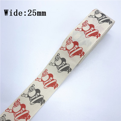 10mm 15mm 25mm 5yards Βαμβακερή Κορδέλα Χειροποίητο Σχέδιο Εκτυπωμένη Χριστουγεννιάτικη Κορδέλα για Ράψιμο Ρούχων Ύφασμα DIY Χριστουγεννιάτικη διακόσμηση