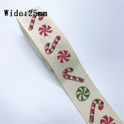 10mm 15mm 25mm 5yards Βαμβακερή Κορδέλα Χειροποίητο Σχέδιο Εκτυπωμένη Χριστουγεννιάτικη Κορδέλα για Ράψιμο Ρούχων Ύφασμα DIY Χριστουγεννιάτικη διακόσμηση