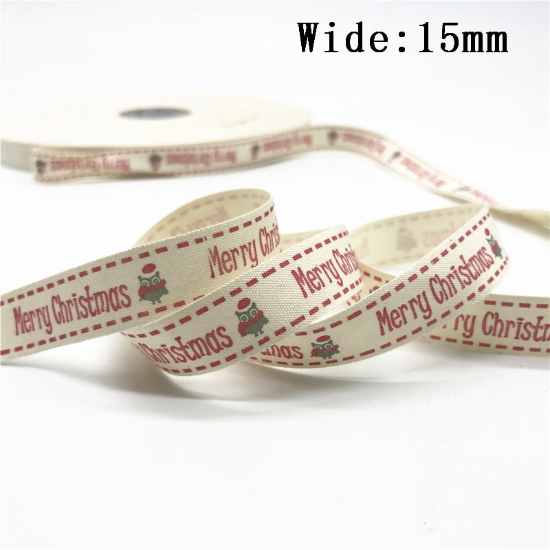 10mm 15mm 25mm 5yards Βαμβακερή Κορδέλα Χειροποίητο Σχέδιο Εκτυπωμένη Χριστουγεννιάτικη Κορδέλα για Ράψιμο Ρούχων Ύφασμα DIY Χριστουγεννιάτικη διακόσμηση