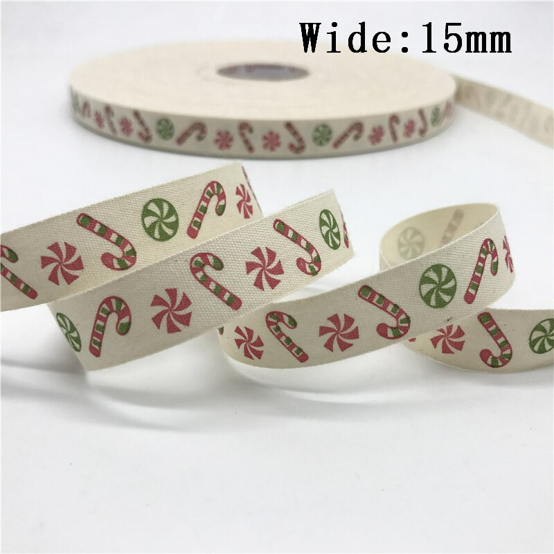 10mm 15mm 25mm 5yards Βαμβακερή Κορδέλα Χειροποίητο Σχέδιο Εκτυπωμένη Χριστουγεννιάτικη Κορδέλα για Ράψιμο Ρούχων Ύφασμα DIY Χριστουγεννιάτικη διακόσμηση