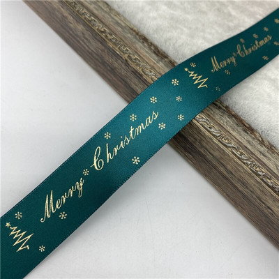 10mm 15mm 25mm 5yards/Lot Χριστουγεννιάτικη κορδέλα εκτύπωσης Ployester κορδέλα για χειροποίητα χριστουγεννιάτικα στολίδια φιόγκων Συσκευασία δώρου DIY
