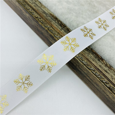 10mm 15mm 25mm 5yards/Lot Χριστουγεννιάτικη κορδέλα εκτύπωσης Ployester κορδέλα για χειροποίητα χριστουγεννιάτικα στολίδια φιόγκων Συσκευασία δώρου DIY