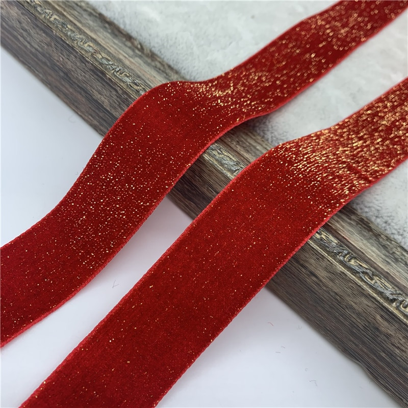 10 mm 25 mm 38 mm Zlatna žičana baršunasta vrpca Ručno izrađena vrpca za ukrašavanje svadbi za zamatanje darova DIY mašna za kosu