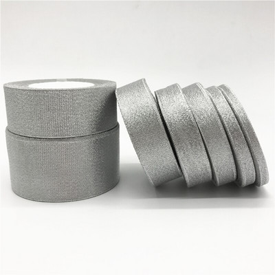 6-50 mm 25 meetrit / rull-kuld/hõbedane siidist satiinlint käsitsi valmistatud vibu käsitöö pulmadeks jõulukaunistuseks DIY kaardi kingituste pakkimine