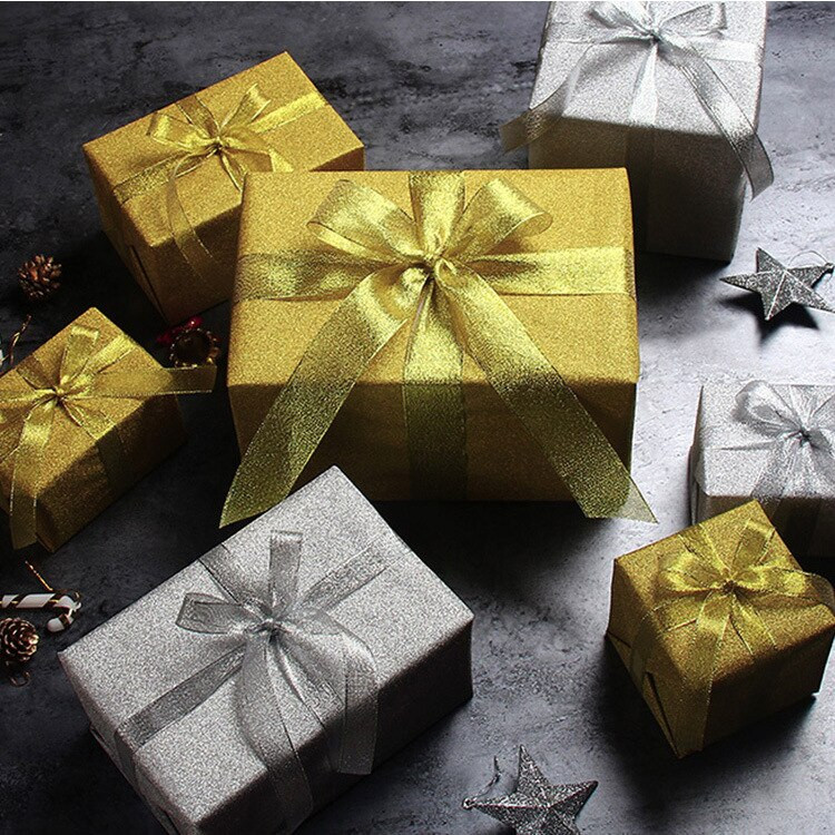 6-50 mm 25 meetrit / rull-kuld/hõbedane siidist satiinlint käsitsi valmistatud vibu käsitöö pulmadeks jõulukaunistuseks DIY kaardi kingituste pakkimine