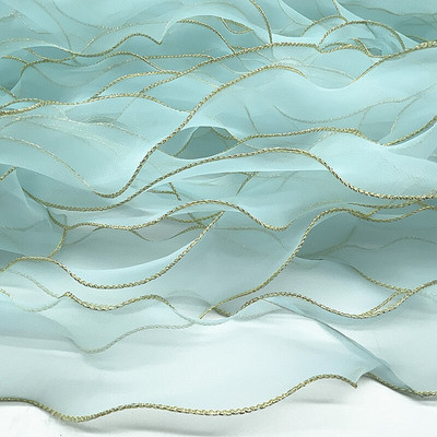 50 mm Golden Edge Wave siidist organza lint vibu materjal juuksekaunistuste jaoks kingituste pakkimiseks kaunistuseks pitspaelad