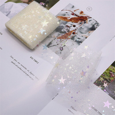 6 cm/12 cm *5 jardi Illusory Color Star Mesh Tkanina Gornji ukras torte Traka Mašna Meki keper Til DIY Vjenčanje Rođendanska dekoracija